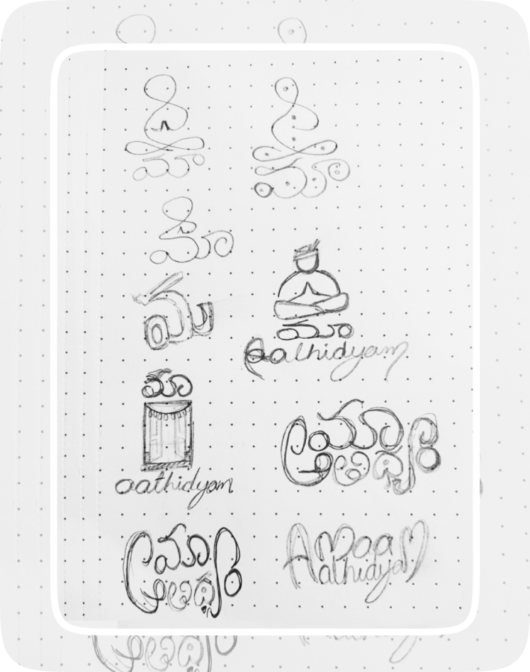 Maa Aathidyam early logo sketches