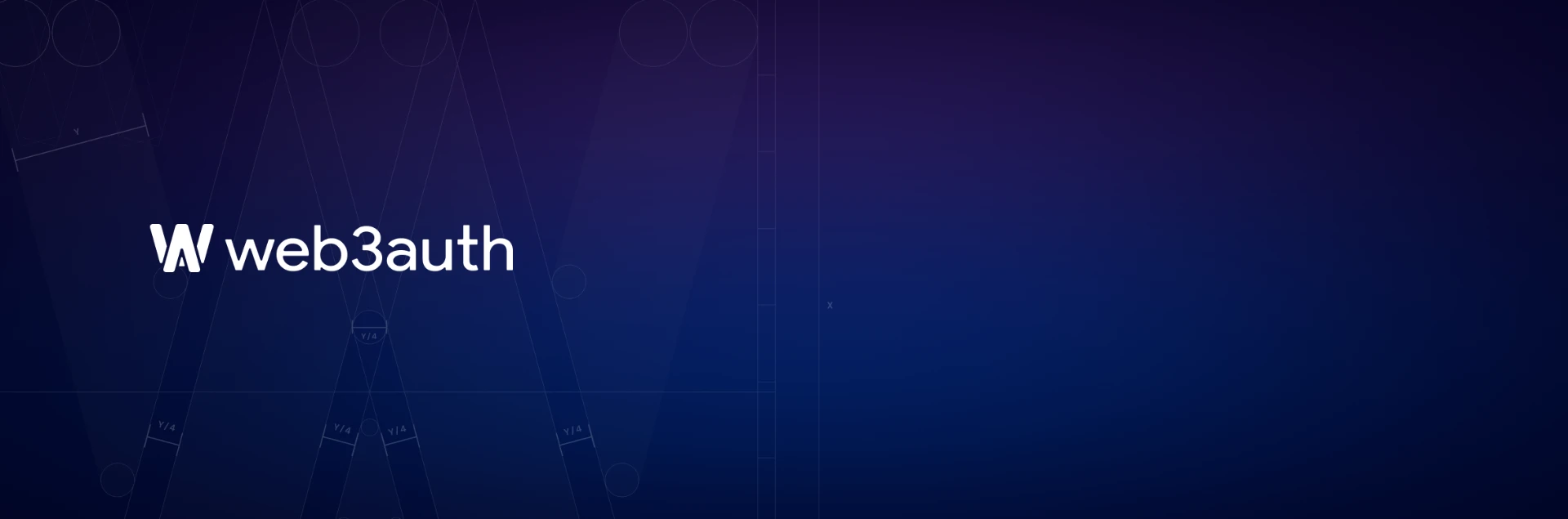 web3auth wordmark on a blueprint-style gradient background