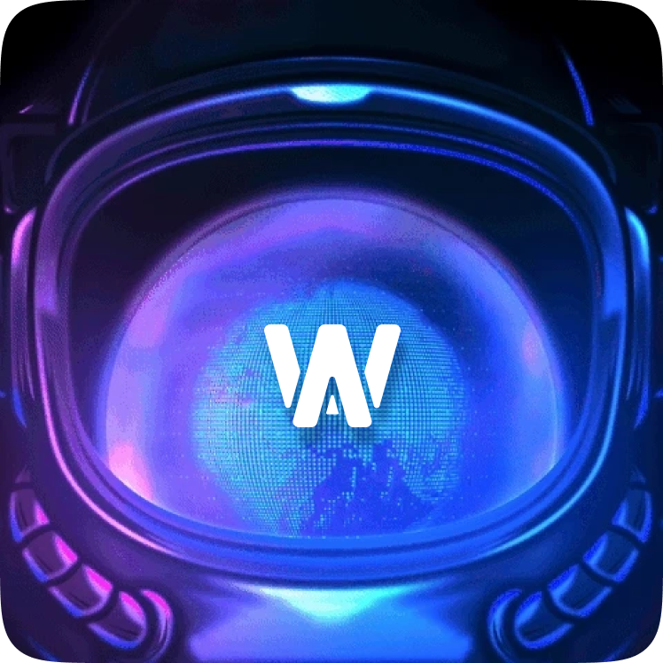 Web3Auth mark glowing in an astronaut helmet