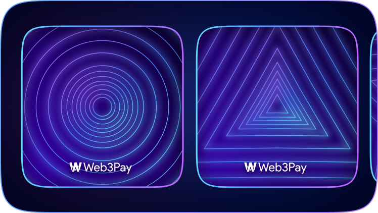 Web3Pay concentric circle and triangle graphics